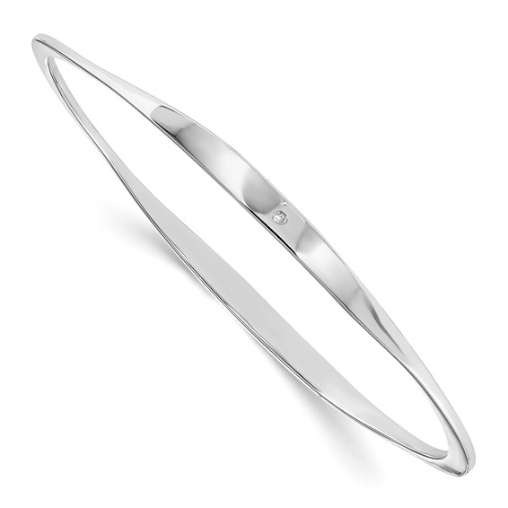 Sterling Silver White Ice Diamond Bangle Sterling Silver White Ice Diamond Bangle