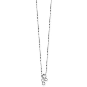 White Ice Sterling Silver Rhodium-plated 18 Inch Diamond Circles Slide Pendant Necklace with 2 Inch Extender — alternate view