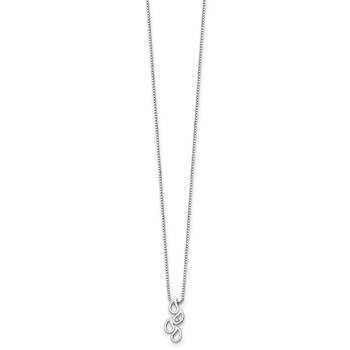 White Ice Sterling Silver Rhodium-plated 18 Inch Diamond Raindrop Slide Necklace — alternate view