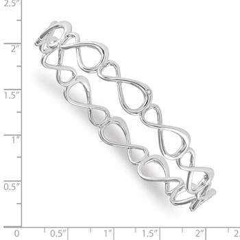 White Ice Sterling Silver Rhodium-plated Diamond Infinity Symbol Bangle — alternate view