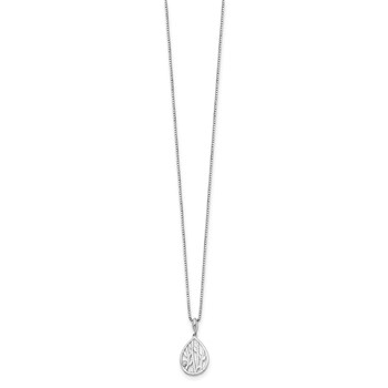 White Ice Sterling Silver Rhodium-plated 18 Inch Diamond Leaf Pendant Necklace with 2 Inch Extender — alternate view