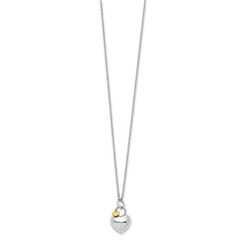White Ice Sterling Silver Rhodium-plated Gold-tone 18 Inch Diamond Double Heart Necklace with 2 Inch Extender — alternate view