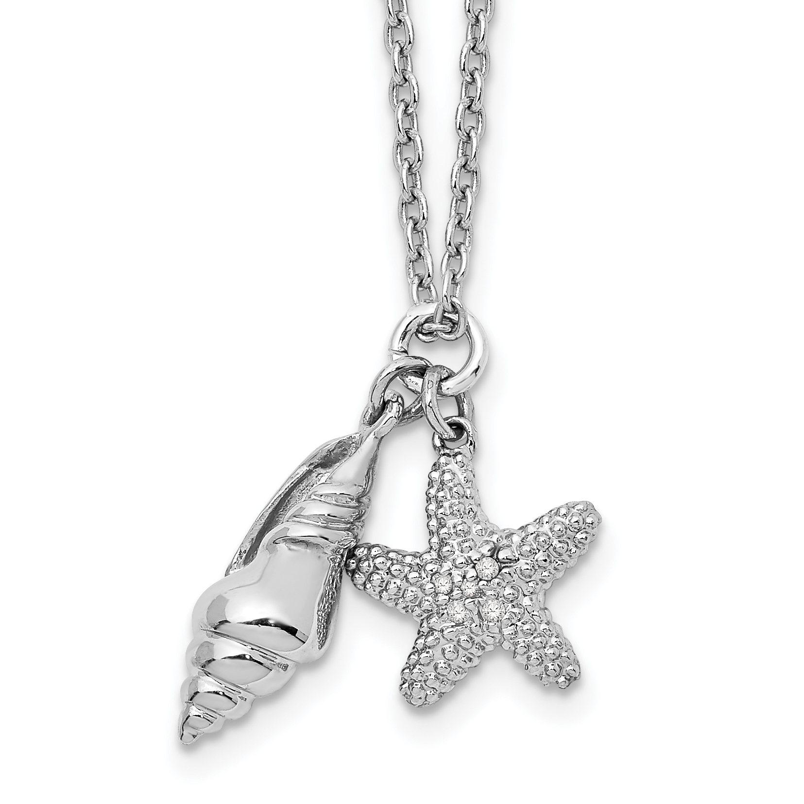 Bloomingdale's Diamond Starfish Pendant in 14K White Gold, 0.25 ct. t.w. |  Bloomingdale's