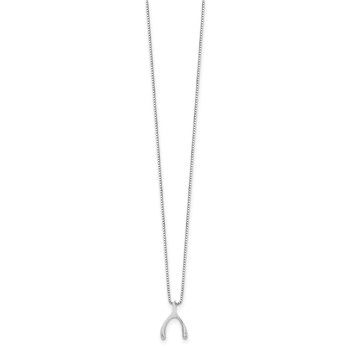 White Ice Sterling Silver Rhodium-plated 18 Inch Diamond Wishbone Slide Pendant Necklace with 2 Inch Extender — alternate view