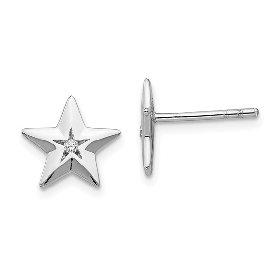 Sterling Silver White Ice Diamond Starfish Post Earrings Sterling Silver White Ice Diamond Starfish Post Earrings