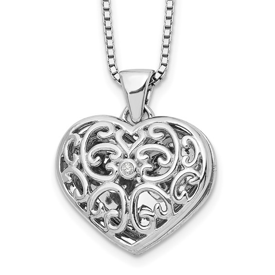 Sterling Silver-Chain Extender With Heart-1.5 inches ( 2 pcs)