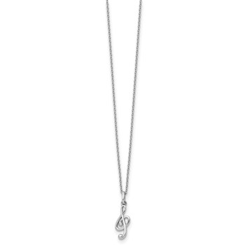 White Ice Sterling Silver Rhodium-plated 18 Inch Diamond Musical Necklace with 2 Inch Extender — alternate view