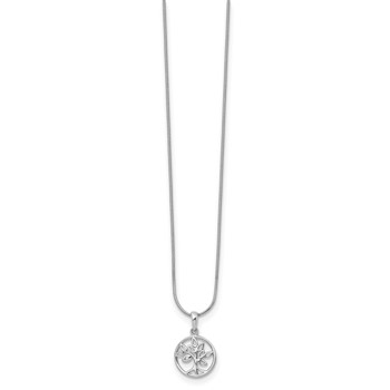 White Ice Sterling Silver Rhodium-plated 18 Inch Diamond Tree Necklace with 2 Inch Extender — alternate view