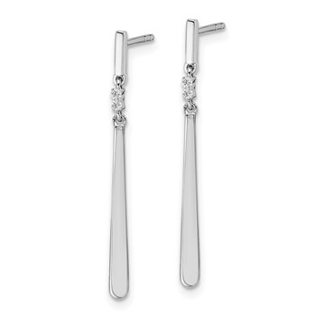 White Ice Sterling Silver Rhodium-plated Diamond Post Dangle Earrings — alternate view