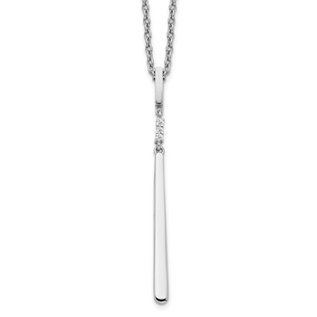 White Ice Sterling Silver Rhodium-plated 18 Inch Diamond Necklace with 2 Inch Extender