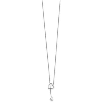 White Ice Sterling Silver Rhodium-plated 18 Inch Diamond Heart Necklace — alternate view