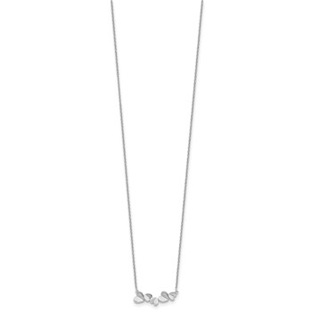 White Ice Sterling Silver Rhodium-plated 18 Inch Diamond Heart Bar Necklace — alternate view