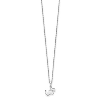 White Ice Sterling Silver Rhodium-plated 18 Inch Diamond Dog Necklace with 2 Inch Extender — alternate view