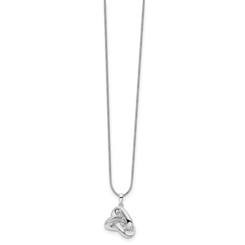 White Ice Sterling Silver Rhodium-plated 18 Inch Diamond Love Knot Necklace with 2 Inch Extender — alternate view
