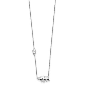 White Ice Sterling Silver Rhodium-plated 18 Inch Diamond Elephant Necklace — alternate view