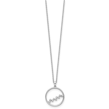 White Ice Sterling Silver Rhodium-plated 18 Inch Diamond Open Circle Necklace with 2 Inch Extender — alternate view