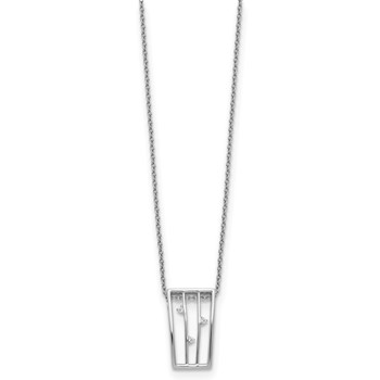 White Ice Sterling Silver Rhodium-plated 18 Inch Diamond Necklace with 2 Inch Extender — alternate view