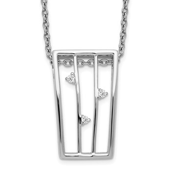 White Ice Sterling Silver Rhodium-plated 18 Inch Diamond Necklace with 2 Inch Extender