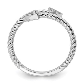 White Ice Sterling Silver Rhodium-plated Diamond Arrow Ring — alternate view