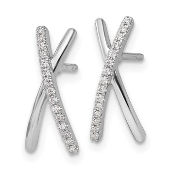 White Ice Sterling Silver Rhodium-plated Diamond X Post Earrings — alternate view