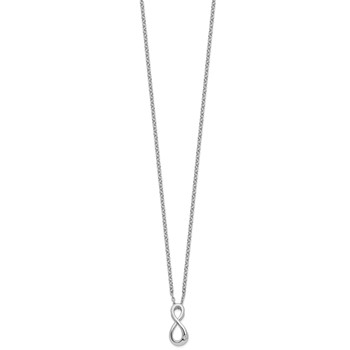 White Ice Sterling Silver Rhodium-plated 18 Inch Diamond Infinity Symbol Necklace with 2 Inch Extender — alternate view