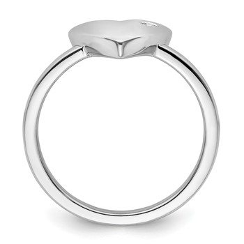 White Ice Sterling Silver Rhodium-plated Diamond Heart Ring — alternate view