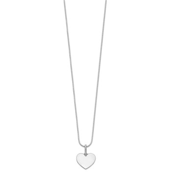White Ice Sterling Silver Rhodium-plated 18 Inch Diamond Heart Necklace with 2 Inch Extender — alternate view
