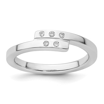 White Ice Sterling Silver Rhodium-plated Diamond Ring