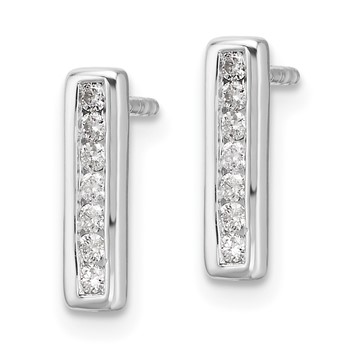 White Ice Sterling Silver Rhodium-plated Diamond Vertical Post Earrings — alternate view
