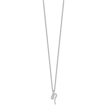 White Ice Sterling Silver Rhodium-plated 18 inch Diamond Necklace plus 2 inch Extender — alternate view