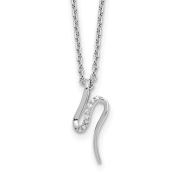 White Ice Sterling Silver Rhodium-plated 18 inch Diamond Necklace plus 2 inch Extender