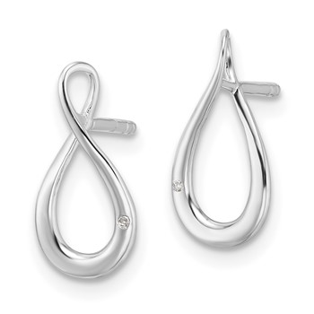 White Ice Sterling Silver Rhodium-plated Diamond Post Earrings — alternate view