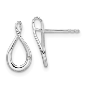 White Ice Sterling Silver Rhodium-plated Diamond Post Earrings