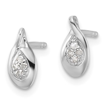White Ice Sterling Silver Rhodium-plated Diamond Post Earrings — alternate view