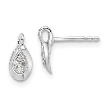 White Ice Sterling Silver Rhodium-plated Diamond Post Earrings
