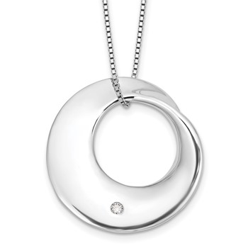 White Ice Sterling Silver Rhodium-plated 18 inch Diamond Circle Necklace plus 2 inch Extender