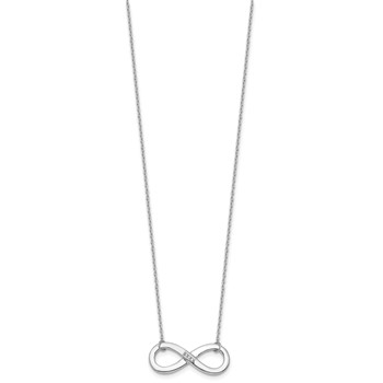 White Ice Sterling Silver Rhodium-plated 18 inch Diamond Infinity Necklace — alternate view