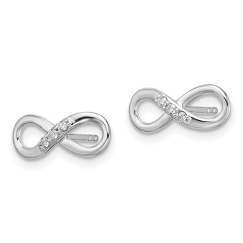 White Ice Sterling Silver Rhodium-plated Diamond Infinity Post  Earrings — alternate view