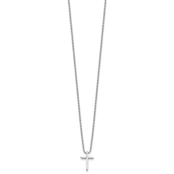 White Ice Sterling Silver Rhodium-plated 18 inch Diamond Cross Necklace plus 2 inch Extender — alternate view