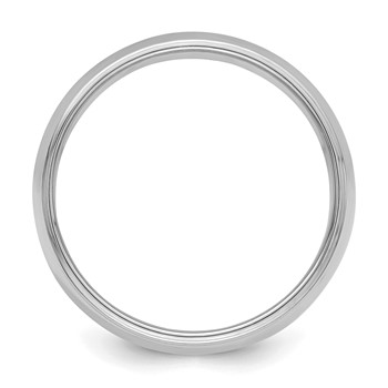 Sterling Silver Rhodium-plated 7mm Half Round Milgrain Size 4 Band — alternate view