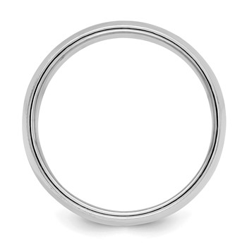 Sterling Silver Rhodium-plated 8mm Half Round Milgrain Size 4 Band — alternate view