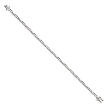 Sterling Silver Rhodium-plated CZ Tennis Bracelet — alternate view