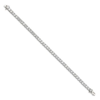 Sterling Silver Rhodium-plated CZ Tennis Bracelet — alternate view