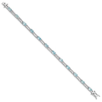 Sterling Silver Rhodium-plated Blue Topaz Bracelet — alternate view