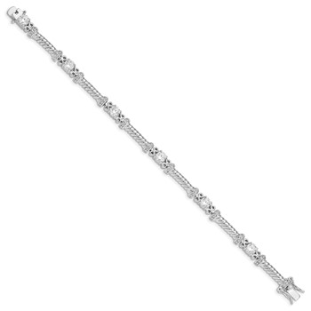 Sterling Silver Rhodium-plated CZ Bracelet — alternate view