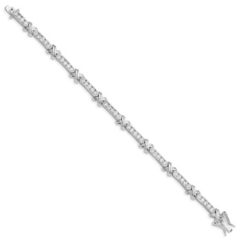 Sterling Silver Rhodium-plated CZ  -X- Bracelet — alternate view