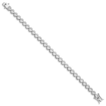 Sterling Silver Rhodium-plated CZ Tennis Bracelet — alternate view