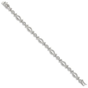Sterling Silver Rhodium-plated CZ Bracelet — alternate view