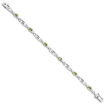 Sterling Silver Rhodium-plated Peridot Bracelet — alternate view