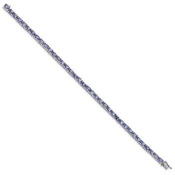 Sterling Silver Rhodium-plated Tanzanite Bracelet — alternate view